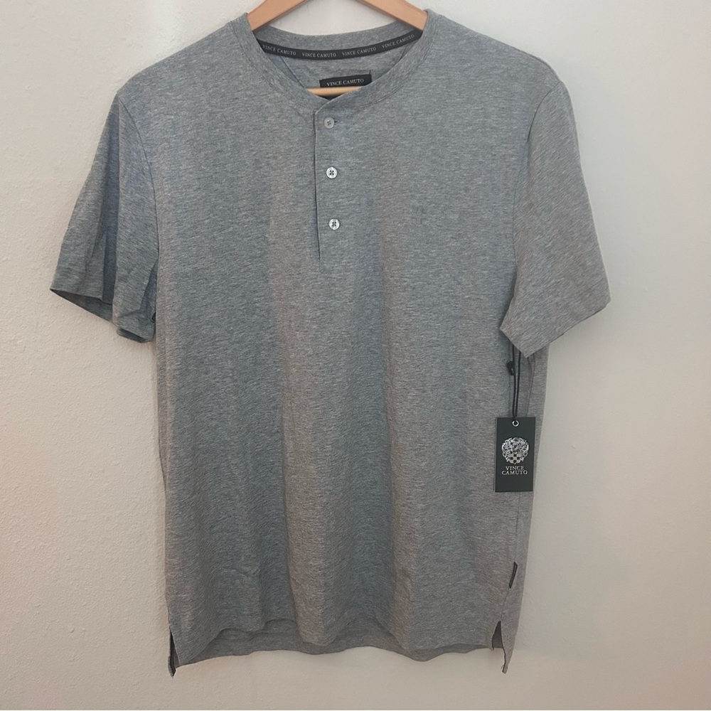 Vince Camuto Gray Short Sleeve Henley Shirt